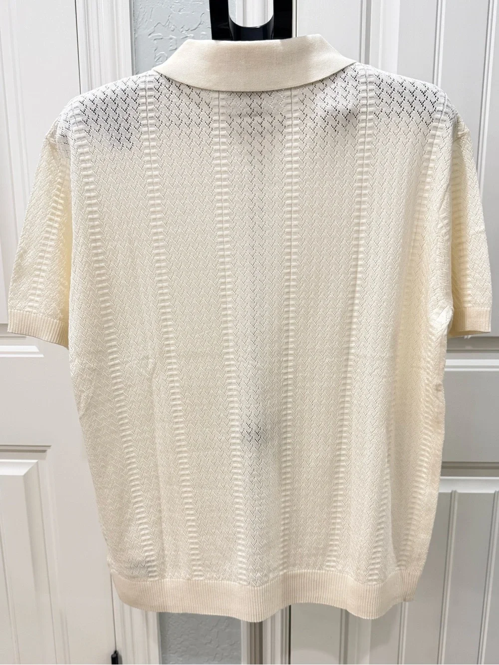 Louis Vuitton Cream Short Sleeve Zip-Front Knit Polo - Picture 4 of 7